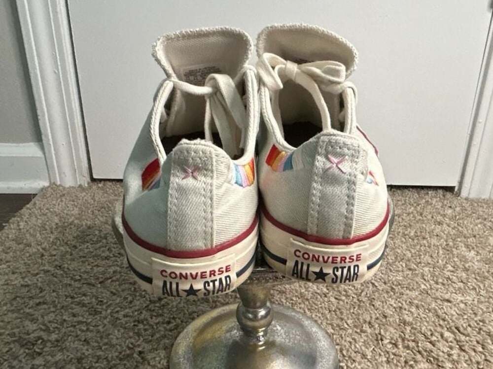 Rainbow embroidered Converse All Star Low TopSneakers - Picture 7 of 13